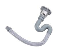 YVZOQZWEP Ensemble De Vidange D'évier en Acier Inoxydable (1 Pièce), Bonde en S, Tuyau Coudé en S Et Kit De Câble, for Salle De Bain Et Cuisine.