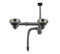 YVZOQZWEP Kit De Vidange Compatible for Lavabo Double ForTalea, Comprenant Crépine avec Tuyau, Panier De Vidange Et Tuyaux D'évacuation, Accessoires De Cuisine(114mm)