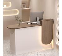 YVZYLXH Comptoir Caisse Bureau de réception Accueil comptoir avec Lumière,comptoir de réception avec tiroirs,Meuble de Bureau,Meuble de réception pour la Maison,Bureau,Salon, Les spas(Brown,80CM)