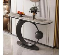 YVZYLXH Console Meuble,Table Console Fine, Petite Table de Présentation, Table d’Entrée avec étagère for Salon,derrière Le canapé, Petits espaces(Gray+Black,120cm/47.2in)