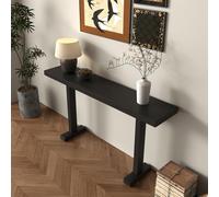 YVZYLXH Console Meuble,Table Console Fine,Salsa Table d'appoint en Bois,Table d’Entrée Rustique avec Étagères,Meuble Entree Couloir for Couloir, Entrée, Salon, Foyer(Nero,120cm/47.2in)