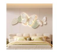 YVZYLXH Décoration Murale Salon Moderne 3D de Papillon avec LED, Tableau Mural Lumineux avec Panneau MDF, Art Mural for Chambre Couloir Bureau(Green,80x36cm/31.5x14.2in)
