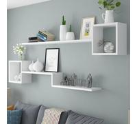 YVZYLXH Étagère Murale Bois et Bibliothèque Murale Modulable, Étagères Flottantes Robustes for Décoration Murale Salon Chambre Cuisine(White-2,120cm/47.2in)