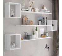 YVZYLXH Étagère Murale Bois et Bibliothèque Murale Modulable, Étagères Flottantes Robustes for Décoration Murale Salon Chambre Cuisine(White-3,160cm/63in)