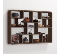 YVZYLXH Grande Étagère Murale Bois Massif, Bibliothèque Murale Design Asymétrique, Décoration Murale Salon Moderne, Rangement Plantes Livres, Prête à Installer(106x73x15cm/41.7x28.7x5.9in)