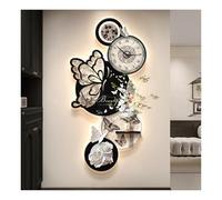 YVZYLXH Horloge Murale Design Moderne avec LED lumière,Horloge Murale silencieuse, Alimentation enfichable,for Salon, Chambre à Coucher(Nero,80x40cm/31.5x15.7in)