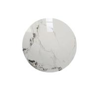 YVZYLXH Plateau Tournant Lazy Susan, Plateau de Service Rotatif en Pierre Frittée, Mécanisme à Rotation 360° en Métal, Idéal for Table à Manger et Partage de Repas(White-b,90cm/35.4in)