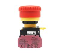 YW-E01 YW1B-V 22mm 10A Mushroom Head Emergency Stop Push Button Switch 1 Normally Closed