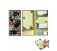 YWAYNU Bloc-notes autocollant lot de 5 | 550 feuilles | Étui pliable | chat kawaii, papeterie bureau robuste pour rangement ordonné et cadeau utile