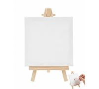 YWAYNU Mini Chevalet de Table en Bois avec Toile Peinture 10x10 cm, Petit Support pour Décoration de Mariage, Tableaux, Porte-Nom de Table, Photos et Projets de Loisirs Créatifs