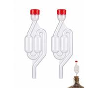 YWAYNU Tubes de Barboteur Fermentation, Lot de 2 Sans Bouchon | Tubes Beertender Airlock Transparent | Forme en S Anti-Surpression pour Contrôle Visuel | Idéal Pour Vin, Bière & Pickles