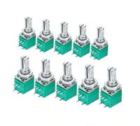 YWBL-WH 10 Pcs Potentiomètre RV097NS 5 Broches B50K Axe de 15 Mm | Film Carbone à Cône Linéaire, Broches à Souder Traversantes, Compatible avec Bouton D’écrou M7, pour Régulation de Tension