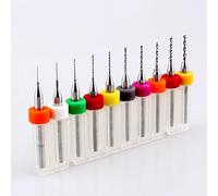 YWBL-WH 10pcs Micro-foret Bits Set Shank Tungsten Carbure de Petits Bits de Forage en Acier en Acier PCB Cartouche de Carton de Routeur CNC