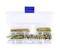 YWBL-WH 110pcs M4 Vis de Cheville Double Filetage Boulon de Suspension en Fer Zingué Connecteur de Meubles pour Le Travail du Bois(16mm 20mm 25mm 30mm 35mm 40mm), vis combinée