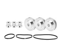 YWBL-WH 2GT Courroie de Distribution Poulie 20 et 60 Dents Alésage 8mm | Ensemble de Roues Synchrones avec Courroies 200/280/400mm, Alliage traité par Oxydation, pour Imprimante 3D, Fraiseuse CNC