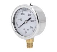 YWBL-WH 5000PSI Manomètres Haute Pression, Jauges Hydrauliques pour L' de L'eau de L'air, de la Glycérine Rempli 1/4in Filetage NPT pour les Tests avec Régulateur, HVAC, la Bière des