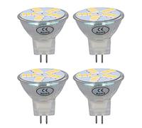 YWBL-WH Ampoule de Lampe, 4 Pièces Ampoule LED MR11 5W 500lm Remplacement d'Ampoule avec 15 Perles Base d'aiguille à Double Broche DC12V pour éclairage sur Rail, éclairage et