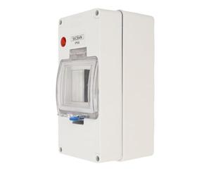 YWBL-WH Boîte de Disjoncteur Extérieure, Boîtier de Distribution d'énergie ABS Durable Résistant aux Intempéries IP66 avec Voyant Lumineux pour Station de Charge de Voiture Solaire et Utilisation en