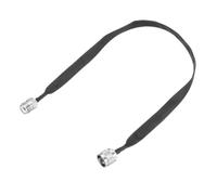 YWBL-WH Câble Coaxial Plat Traversant, 2 Pièces sans Perçage | Plastique Métal, 40 Cm, Noir, Ultra Plat, Faible Perte de Signal, Ni Plaqué 50 Ohm, Antennes Routeur GSM GPS Radio Voiture