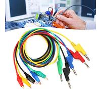 YWBL-WH Câble de Test de Fiche Banane P1044 de 4 Mm, Câble Multimètre Empilable avec 5 Fils à Code Couleur pour un Remplacement Facile, Longueur de 1 M pour les Tests en Laboratoire et sur Bus CAN