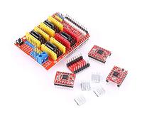 YWBL-WH Carte d'extension V3 CNC avec 4 Pilotes de Moteur Pas à Pas A4988 pour Graveur d'imprimante 3D, DC 12 V-36 V Compatible avec GRBL 0.8, Broche PWM et Support 4 Axes