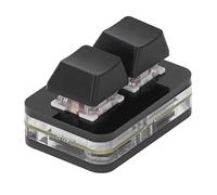 YWBL-WH Clavier de Jeu à 2 Touches, Mini Clavier USB Mécanique à Interrupteur Rouge avec LED RVB, 2 Touches pour la Programmation OSU et Les Utilisateurs, Plug and Use (Black)