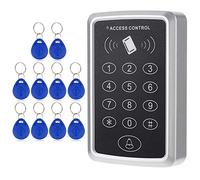 YWBL-WH Clavier de Système de Contrôle D'accès à Porte Unique de proximité 125 KHz avec 10 Porte-clés D'identification pour la sécurité du Bureau et de la Maison, Lecteur Autonome de