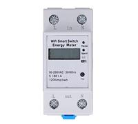 YWBL-WH Compteur D'énergie Intelligent WiFi, 1 Phase 2P Din Rail 90-250V | Télécommande App, alimentation en veille 1W, joint de borne en cuivre, boîtier PC ignifuge, moniteur d\'alimentation