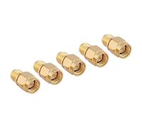 YWBL-WH Connecteur Coaxial SMA en Laiton plaqué Or, Ensemble d'adaptateurs RF 5 Pièces 0 à 6 GHz 50 Ohm SMA Mâle vers RP Femelle pour Antenne GPS Station de Base Communication sans Fil