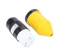 YWBL-WH Cordon d'alimentation pour Camping-Car, 50 Ampères, Prise à Verrouillage torsadé, NEMA 50R, avec Couvercle de Verrouillage de Démarrage, Connecteur d'alimentation à Quai pour