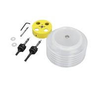 YWBL-WH Coupe-cloche de 6 1/4 Pouces avec Bol à Poussière, Ensemble de Scies-cloches Bimétalliques pour Bois, PVC, Fer et Plastiques, Kit de Scie-cloche de 160 Mm avec 2 Arbres et clé pour