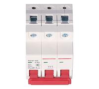 YWBL-WH Disjoncteur Miniature 3P DZ47-63, Montage sur Rail DIN AC 400 V | Couvercle Ignifuge PC, Taille Modulaire 54x76x66mm, pour Boîte de Distribution Résidentielle et Protection D'éclairage
