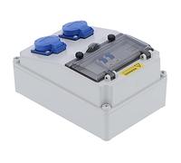 YWBL-WH Distributeur D'alimentation Mural Extérieur 2 Positions IP65 | Boîtier électrique 16A 220-250V, Coque ABS avec Couvercle à Charnière à Fermeture Automatique, Prise IP44 pour Chantier de