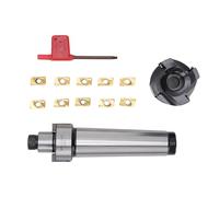 YWBL-WH Ensemble de Fraises en Bout MT4-FMB22, Support avec 10 Inserts APMT1604, Fraise en Bout Indexable à 4 Cannelures de 50 Mm pour Fraiseuse CNC, Outils d'alésage et de Perçage