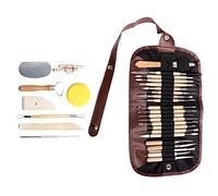 YWBL-WH Ensemble de Sculpture en Argile Compact, 30 Outils de Sculpture avec Manche en Bois, Lames en Métal Durables pour Céramiques, Artistes et Amateurs