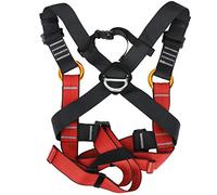 YWBL-WH Harnais d'escalade pour Enfants, Ceinture de sécurité Complète en Polyester Noir Rouge pour Enfants, équipement Extérieur Réglable pour l'escalade et la Randonnée (Trompette noire et rouge