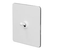 YWBL-WH Interrupteur à Bascule Mural, Bascule Simple Ronde en Acier Inoxydable, Double Commande AC250V pour l'éclairage Domestique
