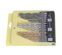 YWBL-WH Jeu de Forets, 16 Pièces HSS Torsadés Maçonnerie Bois | Acier à Haute Teneur en Carbone, évacuation des Copeaux en Spirale, Usage Métal Bois Béton, Queue Cylindrique Universelle,