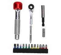 YWBL-WH Jeu de Tournevis à clé à Cliquet Hexagonale, Poignée Ergonomique, Mandrin de Taille Compacte de 6,35 Mm avec Construction en Acier, pour Petits Véhicules, Motos, Vélos,