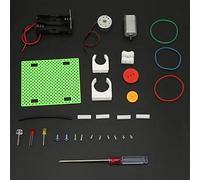 YWBL-WH Kit de Moteur électrique en Plastique ABS avec Roue de Transmission de Générateur avec Assemblage d'entraînement par Courroie de 180 et 300 Moteurs pour Enfants, Expérience Physique,