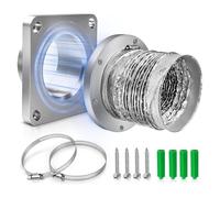 YWBL-WH Kit D'évent de Sécheuse Magnétique à Alignement Automatique, Raccord Rapide de 4 Pouces avec Tuyau Flexible en Aluminium pour évents Muraux Standard