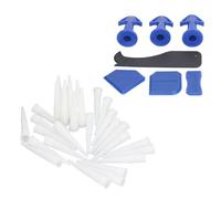 YWBL-WH Kit d'outils de Calfeutrage, Ensemble d'outils de Finition de Mastic en Silicone avec Buses, Plaques de Grattoir pour Cuisine, Salle de Bains, Remplissage de Sol, Fenêtre, étanchéité de