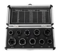 YWBL-WH Lot de 10 Extracteurs de Boulons en Acier trempé 40CR avec Revêtement en Oxyde Noir, Kit D'outils pour Enlever les écrous de Boulons avec Rainures en Spirale Inversée, pour