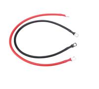 YWBL-WH Lot de 2 Câbles de Batterie 6 AWG 61 Cm avec Cosses en Cuivre étamé Thermorétractable scellé Positif Négatif pour Connexions D'alimentation Solaire, Bateau, Camping-car,