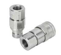 YWBL-WH Lot de 2 Raccords Hydrauliques à Connexion Rapide 1/2 NPT à Face Plate avec Capuchons Anti-poussière, Manchon de Verrouillage en Acier au Carbone pour Remplacement de Chargeuse