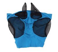 YWBL-WH Masque Anti-Mouches pour Cheval en avec Couvre-Chef Respirant, Masque en Tissu tricoté élastique, Protection pour Les Pâturages, Les Sentiers, L'équipement D'équitation (Blue)