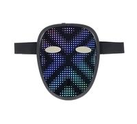 YWBL-WH Masque Facial LED, 28 X 32 Pixels, 30 Images, 40 Animations, écran Lumineux avec Détection de Geste et Charge de Type C, pour les Fêtes Costumées, Halloween, Carnaval