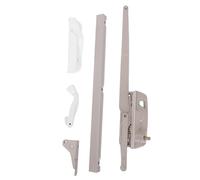 YWBL-WH Opérateur de Fenêtre à Battants à Double Bras Droit, Kit de Rénovation en Alliage de Zinc avec Couvercle Amovible Blanc et Poignée Pliante, pour PVC, Bois et Aluminium