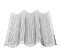 YWBL-WH Plaque de Cuisson pour Four Grille-Pain 3 Waves, Moule à Pain perforé en Acier Inoxydable, Moule à Long Français