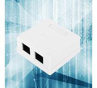 YWBL-WH Plaque Murale RJ45 à Double Port, Matériau ABS, Conception d'angle Flexible, Solution d'extension de Réseau Facile pour Le Câblage du Bureau à Domicile